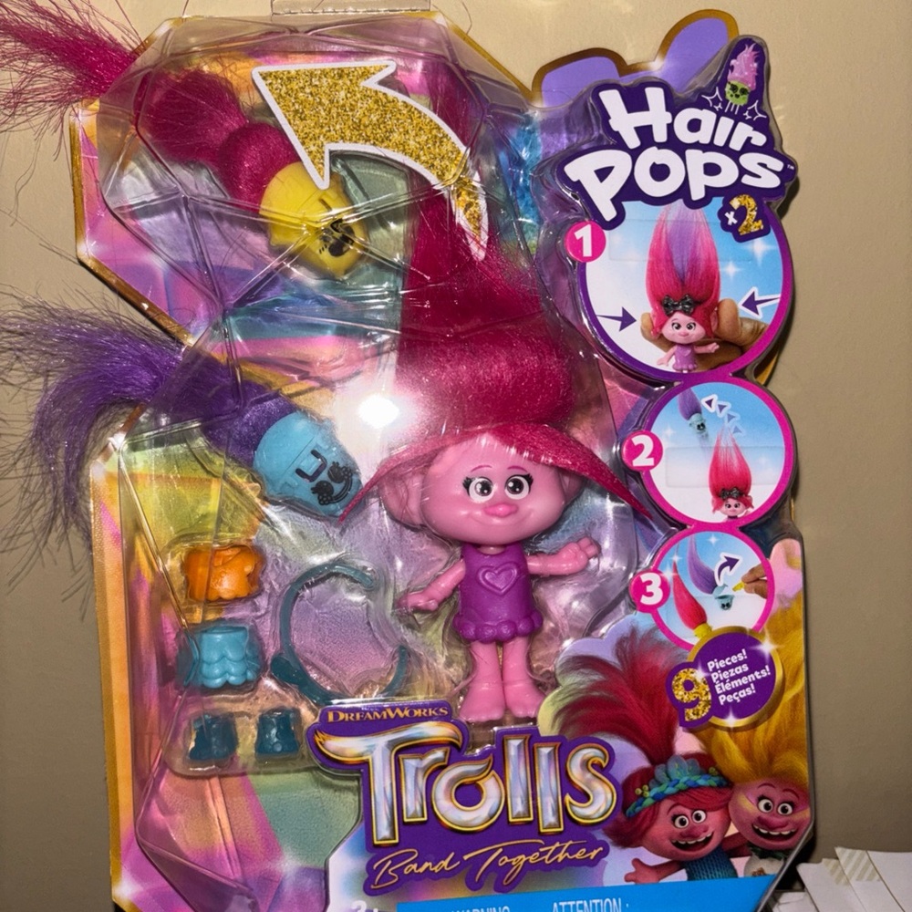 DreamWorks Trolls Hair Pops - Pink and Gold